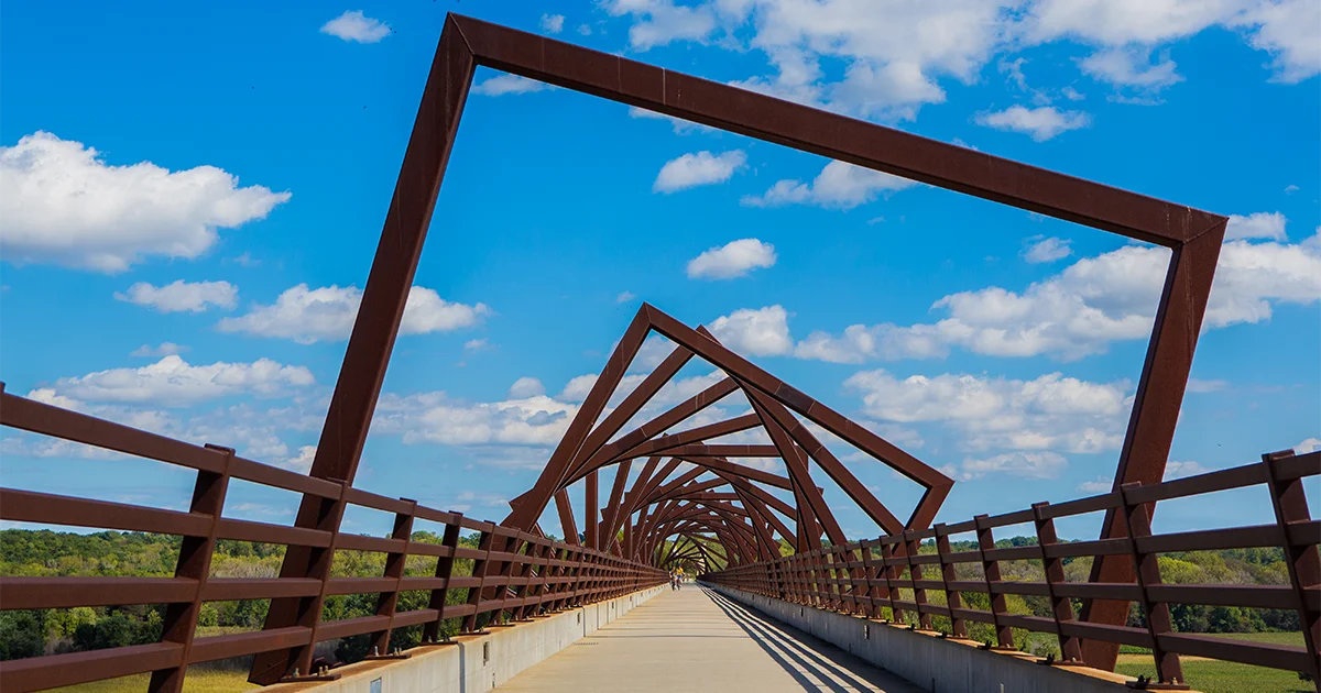 A scene on the High Trestle Trail — a bike and pedestrian path in the Greater Des Moines area.