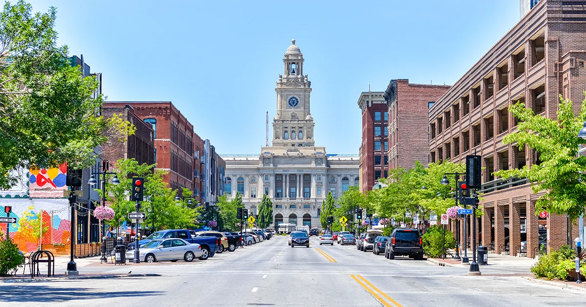 A scene from the Court Avenue district in downtown Des Moines.