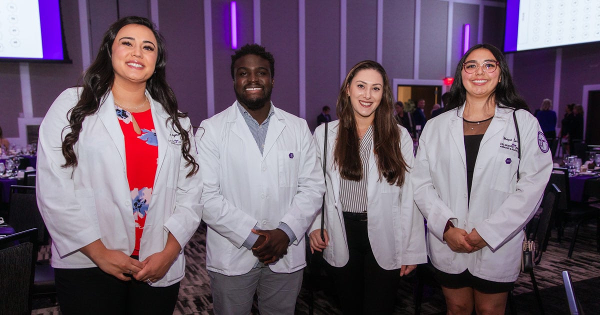 Des Moines University students pose for a photo at the annual Glanton Event.