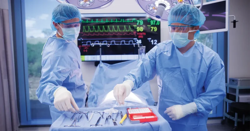 DMU students practice during a surgical simulation.