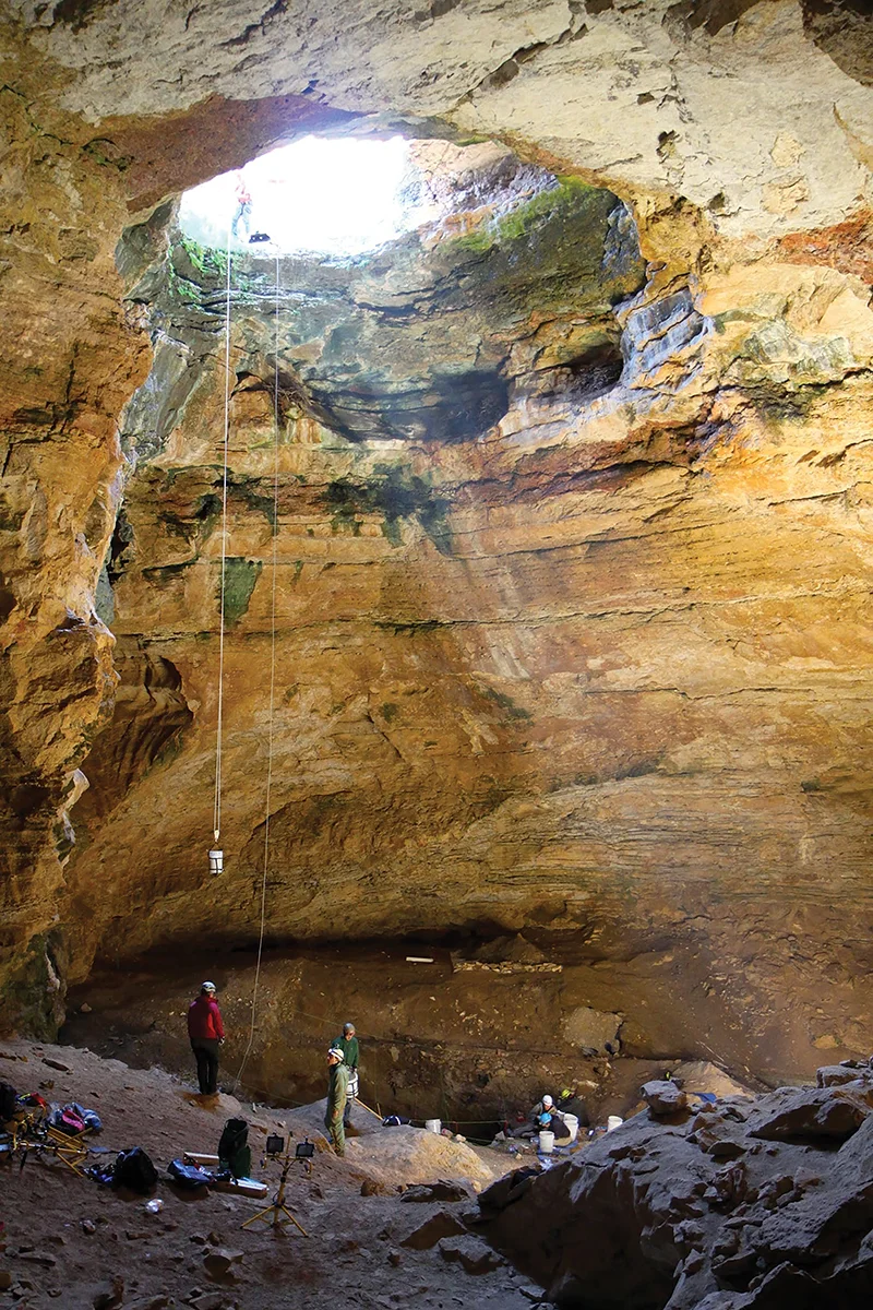 A scene from the Natural Trap Cave, which is home to the remains of several Ice Age mammals.