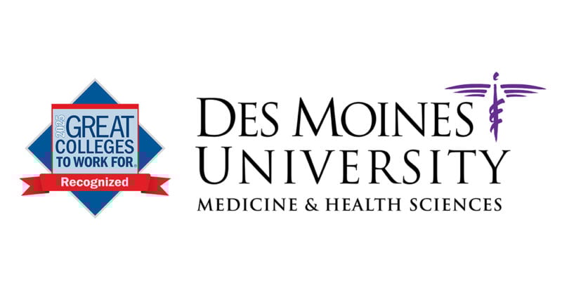 2025 Great Colleges to Work For recognition badge alongside the DMU logo.
