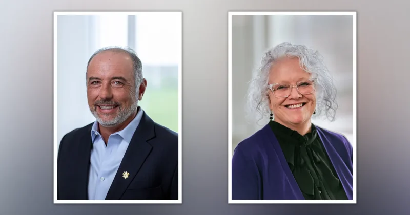 Professional headshots of Chris Schmidt and Denise Lamphier.